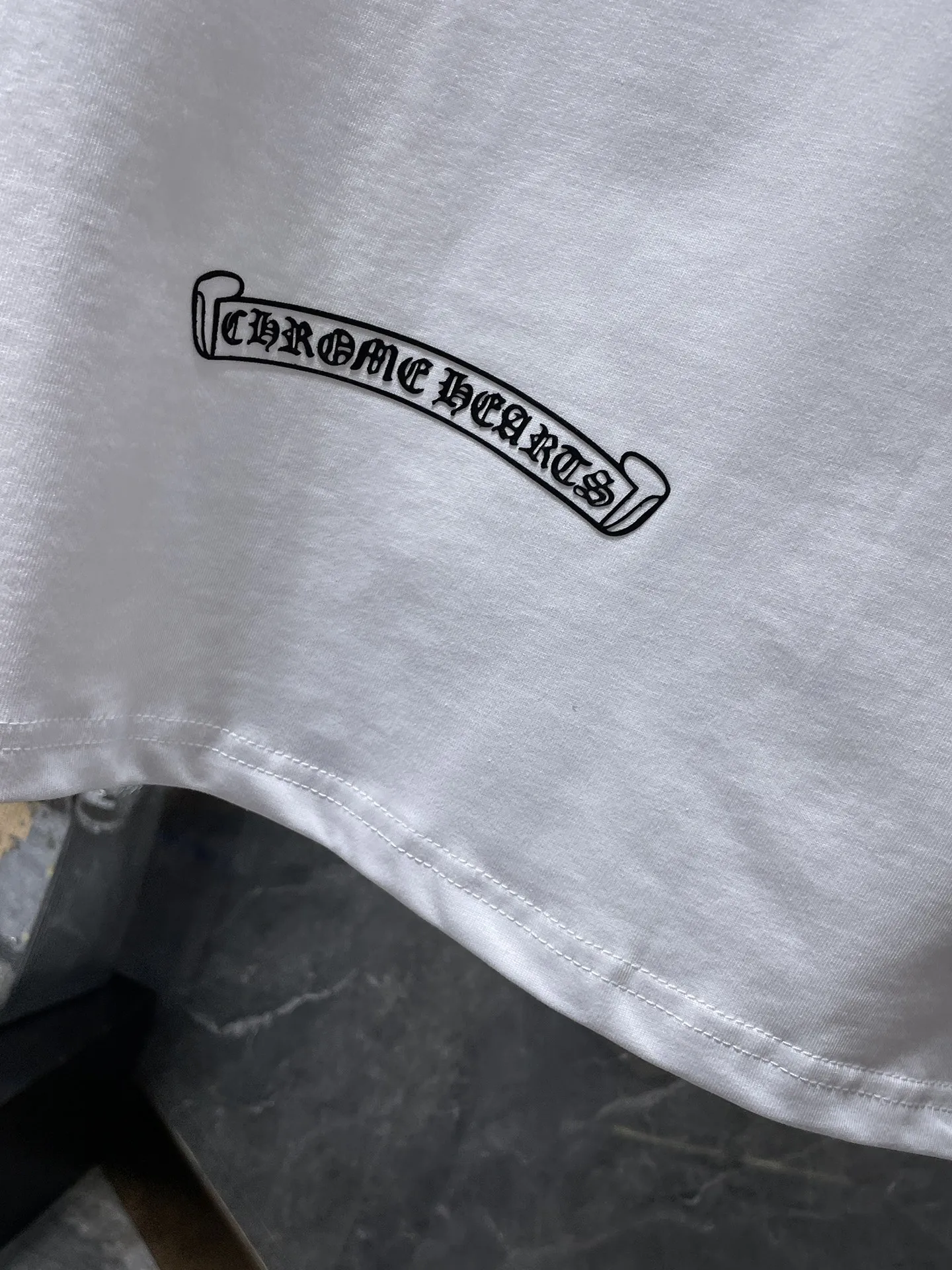 P160 New in summer Chrome Hearts 25ss High-weight environmentally friendly high-quality top fabric 280g Chrome flocking hot diamond cross horseshoe short sleeves counter synchronization 1:1 replica version Recommended colors: white, black